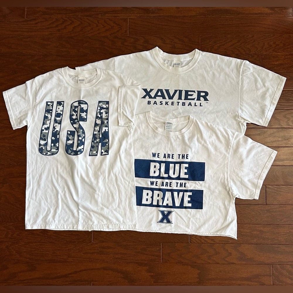 Xavier University Crosstown Shootout & USA Veteran Short Sleeve T Shirt Top Lot